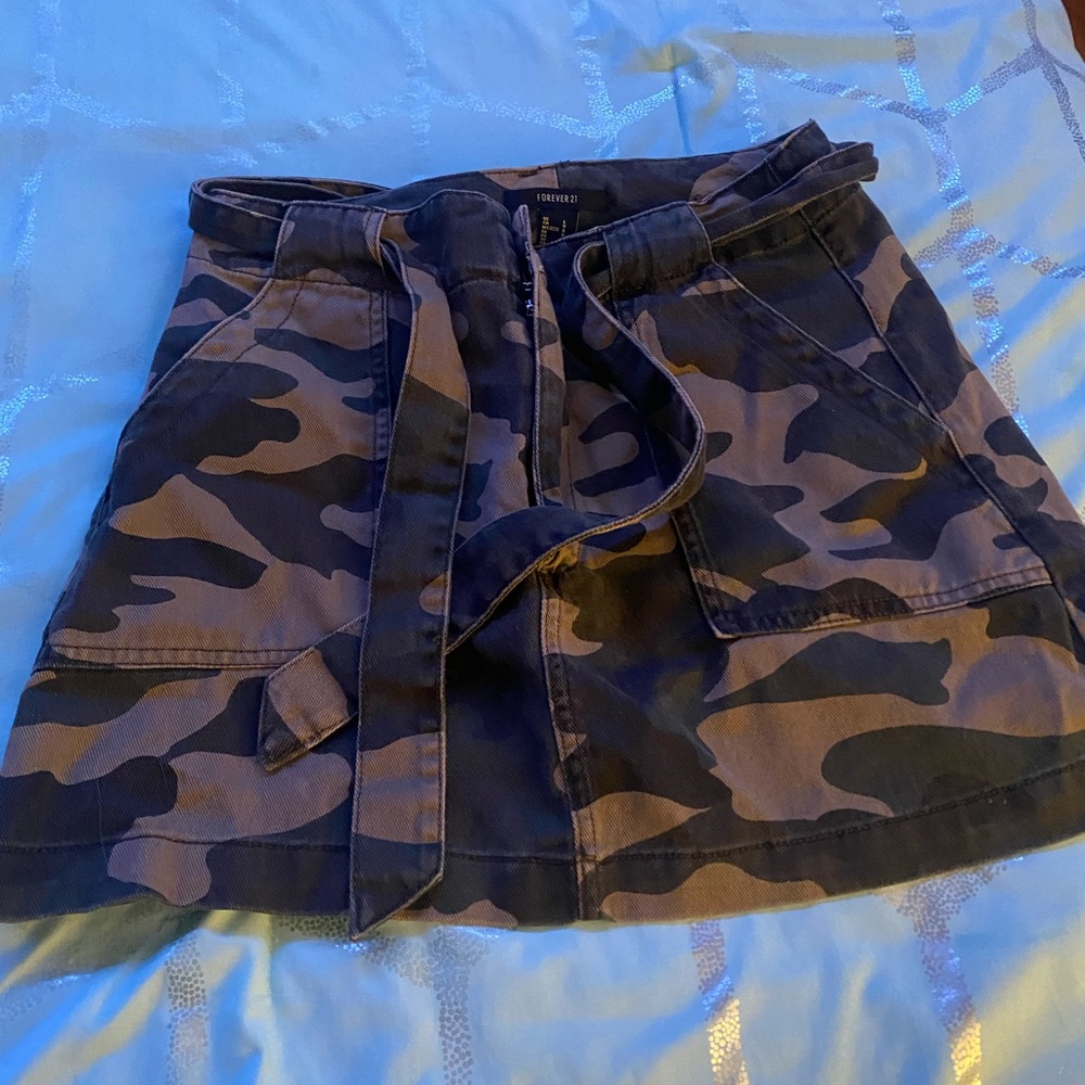 camo tie skirt